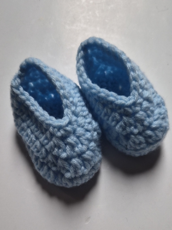 Handmade Other - Handmade Crocheted Blue Baby Booties-Size 0-3M